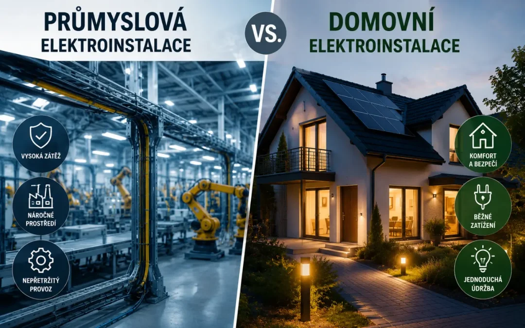 Průmyslová vs. domovní elektroinstalace – v čem se liší požadavky